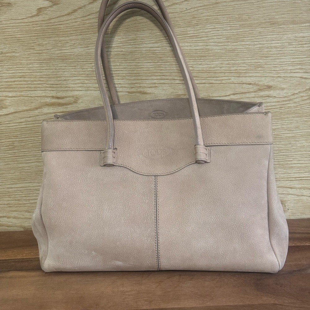 Tod’s Grey Suede Leather Tote Bag